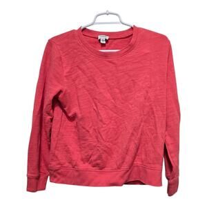 J crew factory top womens size small pink cotton terry sweatshirt casual comfy